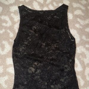 intimissimi Black Floral Lace Tank Top